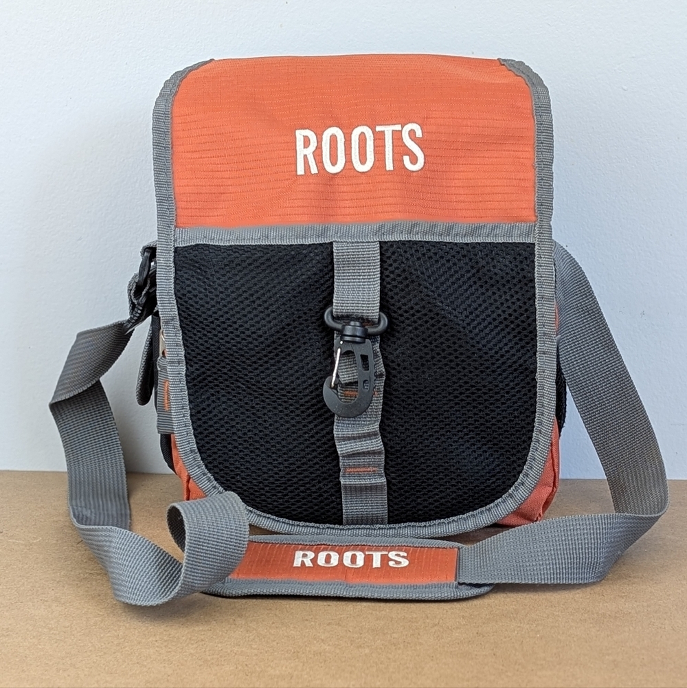 Roots | Vintage Orange & Grey Nylon Crossbody Bag
